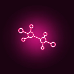 Wall Mural - Molecules neon icon. Elements of Sciense set. Simple icon for websites, web design, mobile app, info graphics