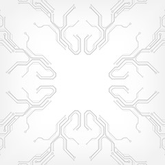 Poster - Circuit board grayscale tone futuristic digital technology communication system background template vector design. HUD element technology control panel texture illustration.