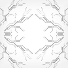 Poster - Circuit board grayscale tone futuristic digital technology communication system background template vector design. HUD element technology control panel texture illustration.