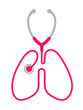 Stethoscope in human lung shape. Checking on lung, medical concept. Vector illustration isolated on white background.