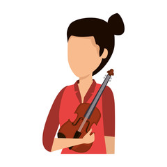 Sticker - female professional violinist character