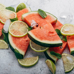 fresh watermelon and lime