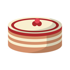 Sticker - Big cake with red fruits cartoon