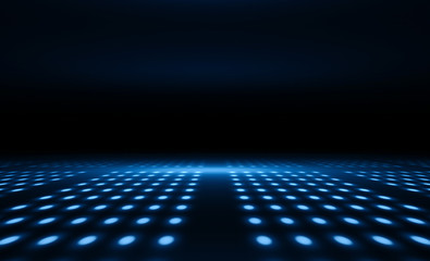 Fototapete - Background of empty stage show. Neon light and laser show. Laser futuristic shapes on a dark background. Abstract dark background with neon glow