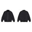 Blank plain bomber jacket isolated on white background. black bomber jacket. parachute jacket. front and back view. ready for your mock up design project.