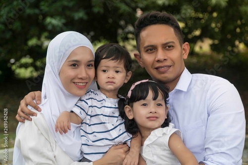 Fotografía Malay family at recreational park having fun
