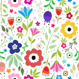 Floral, slavic vector pattern. 