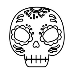 Wall Mural - death mask mexican icon