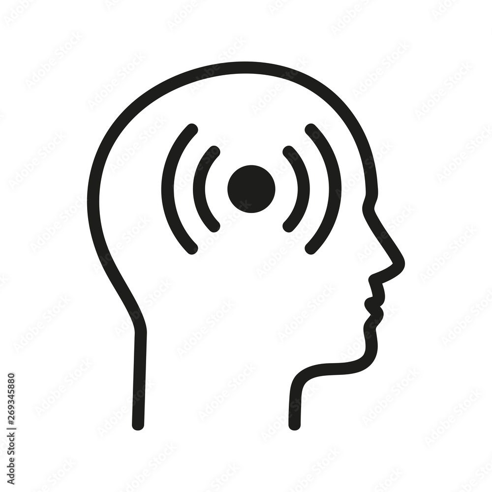 Ból głowy logo wektor - obrazy, fototapety, plakaty 