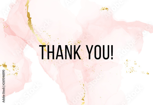 Cuadros en Lienzo High quality vector Alcohol ink shape in tender pink and gold colors
