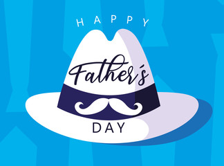 Canvas Print - happy father day card with gentleman hat