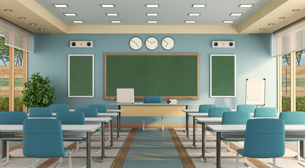 Wall Mural - Colorful classrom without student