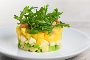 Wall Mural - Salad with avocado, mango and mozzarella