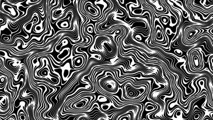 Poster - Moving random wavy texture. Psychedelic animated background. Looping footage.