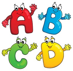 Wall Mural - Cartoon ABCD letters theme 2