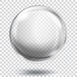 Big translucent gray sphere with glares and shadow on transparent background. Transparency only in vector format