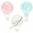 Watercolor air baloons collection