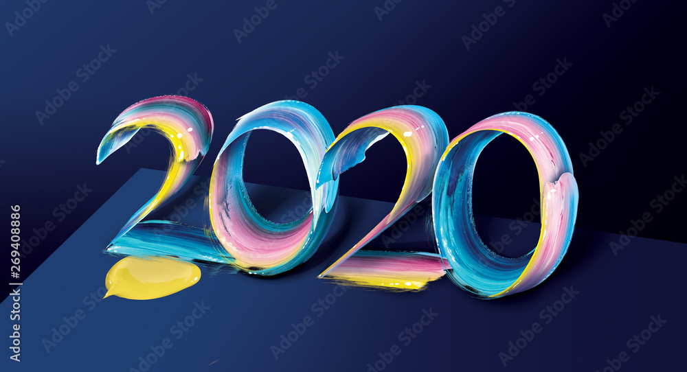 2020 paint - obrazy, fototapety, plakaty 