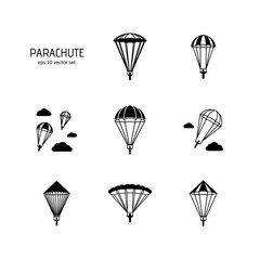 Wall Mural - Parachute - vector icons set.