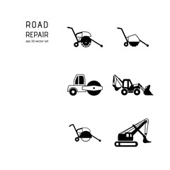 Poster - Road repair - vector icon.