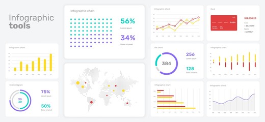 Wall Mural - elements of infographics on a white background. use in presentation templates, flyer and leaflet, co