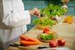 © FOTO SALE - Chef's hand, cooking vegetable salad, healthy food Cooking concept