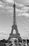 Fototapeta Paryż - Eiffel Tower in Paris with black and white effect