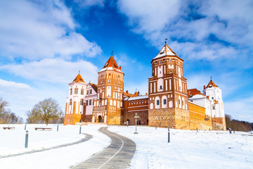 Wall Mural - Grand view to Castle of Mir, Minsk Region, Belarus.