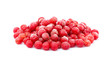 Frozen red berries cowberry isolated.