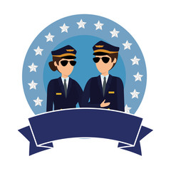 Wall Mural - aviation pilots couple avatars characters