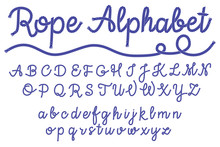 Sea Style Rope-characters Font, Nautical Letters, Decorative Alphabet. Vector Illustration EPS 10.