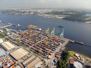 Pasir Gudang, industrial zone aerial view