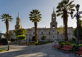 Canvas Print - Cathedral church of Arequipa, Peru