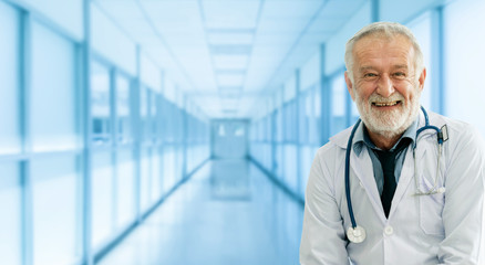 Sticker - Senior male doctor working at the hospital. Medical healthcare and doctor staff service.