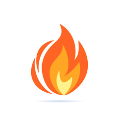 Wall Mural - simple vector flame icon in flat style