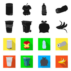 Wall Mural - Isolated object of dump  and sort icon. Set of dump  and junk stock symbol for web.