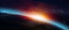 Planet Earth With A Spectacular Sunset "Elements Of This Image Furnished By NASA"