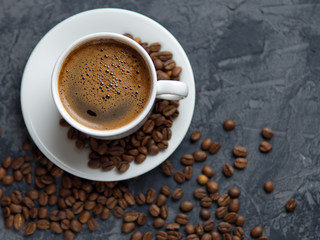 White coffee Cup with cinnamon top view