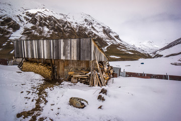 snow panorama in ushguli