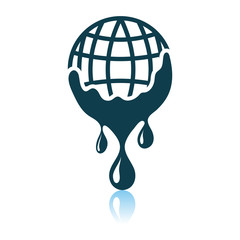 Sticker - Planet With Flowing Down Water Icon