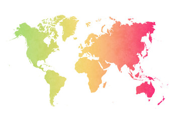  world map on colorful wall background