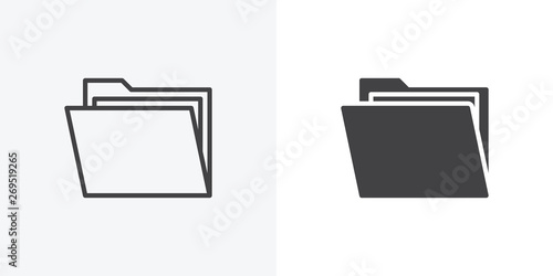 Fotografía Open file folders icon