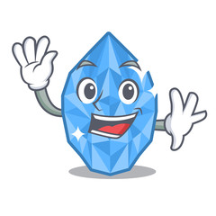 Wall Mural - Waving aquamarine gem in the character shape