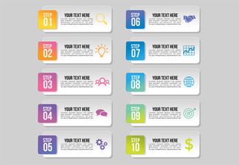Wall Mural - vector infographic design template with options steps and marketing icons can be used for info graph