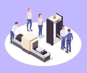 Poster - Airport Security Check Composition