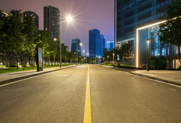 Wall Mural - Office buildings and highways at night in the financial center, chongqing, China