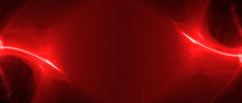 Red Circular Wave Glow. Kaleidoscope Lighting Effect.