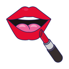 Sticker - Make up and women fashion beauty blue lines