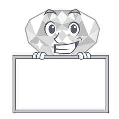 Sticker - Grinning with board white diamond in the cartoon shape