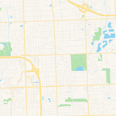  Empty vector map of Troy, Michigan, USA